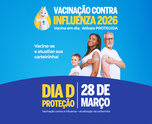 Vacinação contra a Influenza 2026 começa em 28 de março com Dia D em Atibaia