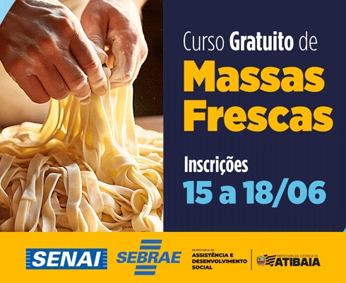 Curso de Massas Frescas abre inscrições em Atibaia com foco em geração de renda
