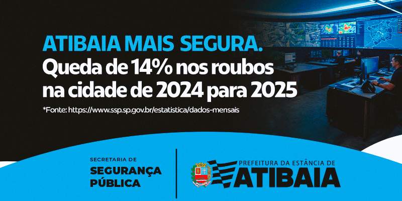 Atibaia avança na segurança pública e consolida queda da criminalidade Atibaia avança na segurança pública e consolida queda da criminalidade