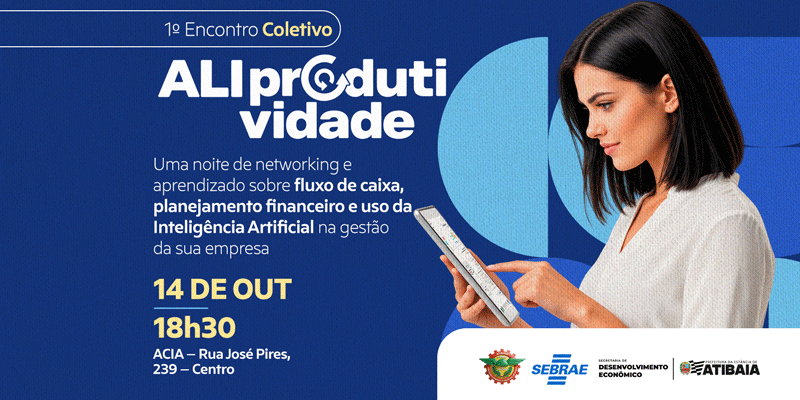 Empreendedores de Atibaia podem participar de palestra sobre gestão financeira e uso de IA nos negócios