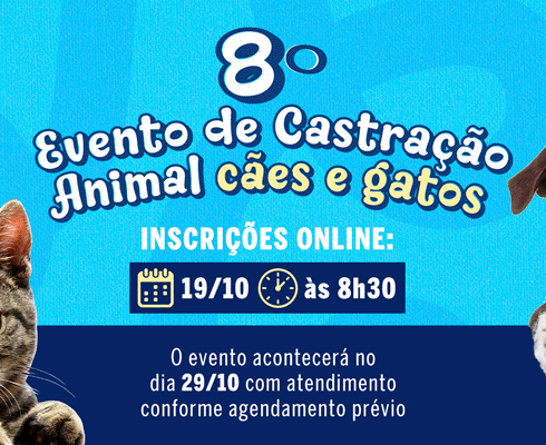 Prefeitura de Atibaia abre inscrições para mutirão de castração de cães e gatos no dia 19 de outubro