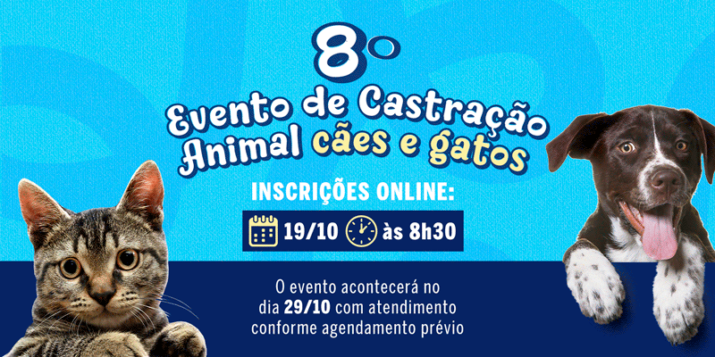 Prefeitura de Atibaia abre inscrições para mutirão de castração de cães e gatos no dia 19 de outubro Prefeitura de Atibaia abre inscrições para mutirão de castração de cães e gatos no dia 19 de outubro
