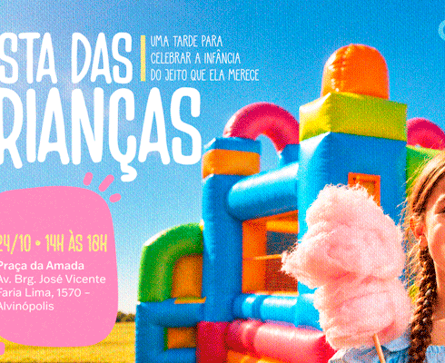 Praça da Amada recebe festa do Dia das Crianças no dia 24 de outubro
